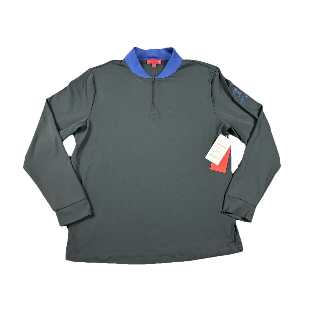 Redvanly Briar Quarter Zip Shirt Size Large Tuxedo Blue Trim Montclair GC Golf